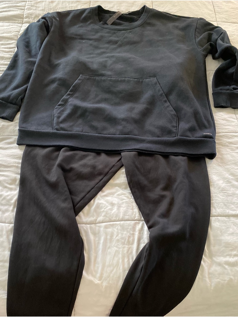 Women's Black Track Pants & Sweatshirt Set - Joggers